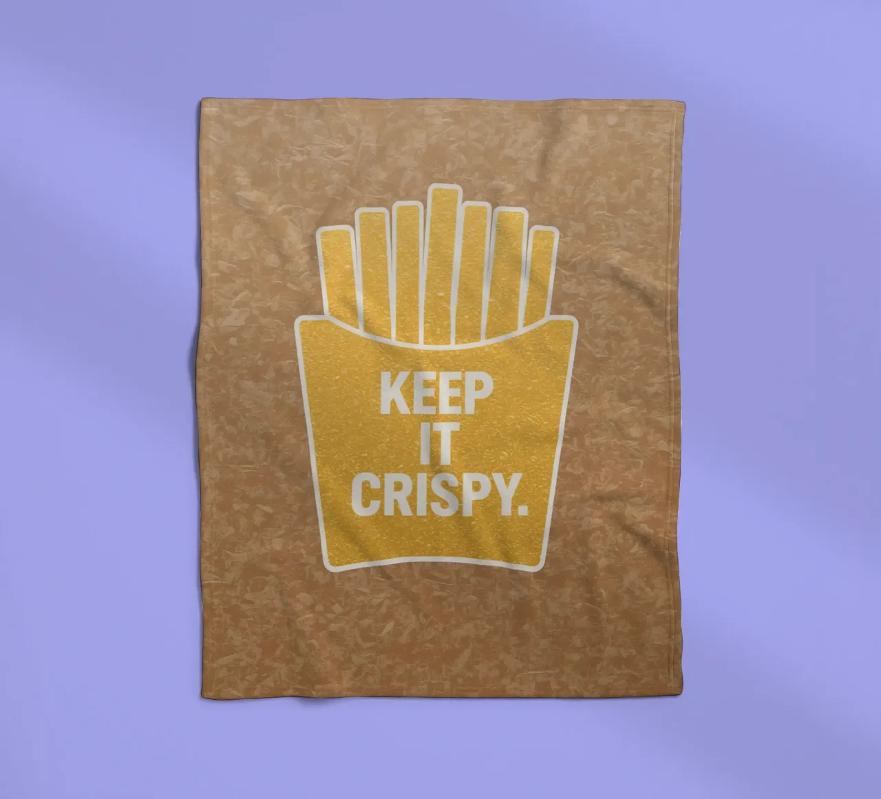 Patatine fritte dorate con "KEEP IT CRISPY coperta in pile da DesignDoodle