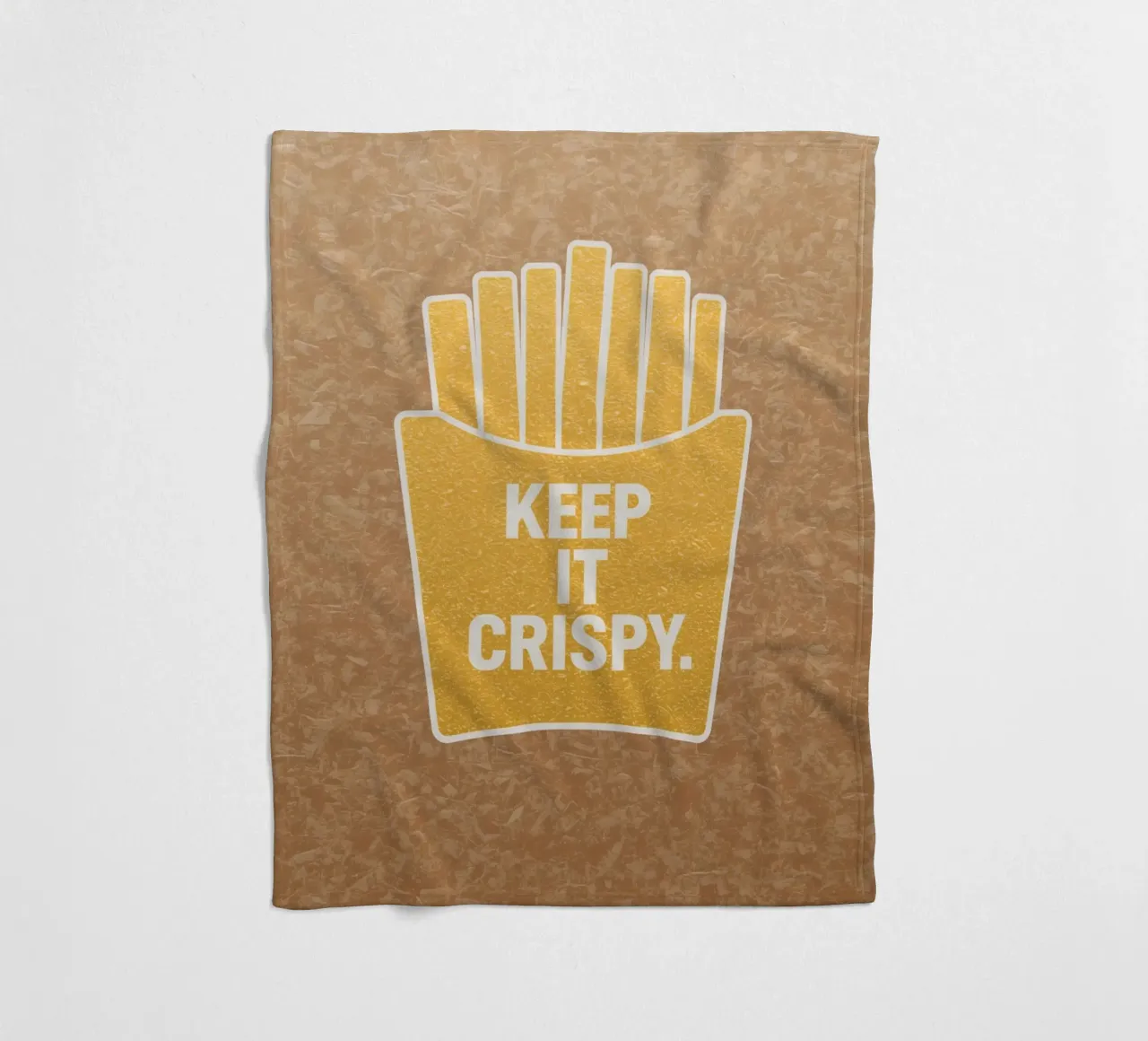 Patatine fritte dorate con "KEEP IT CRISPY coperta in pile da DesignDoodle