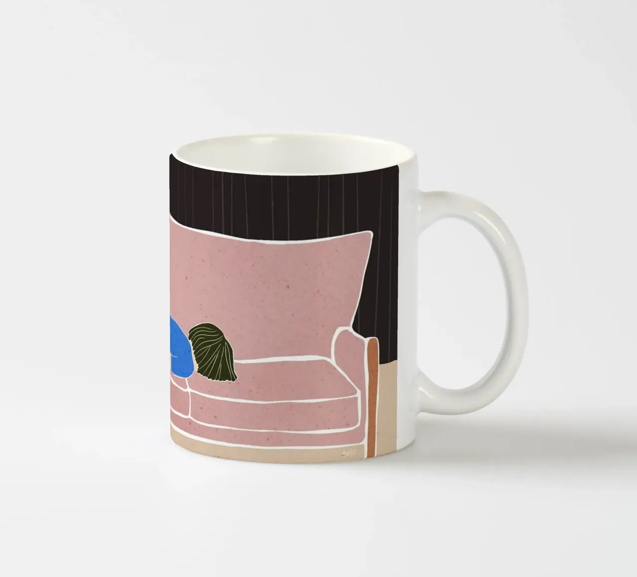 Donna pigra sul divano Bujaboom tazza in ceramica da bujaboom