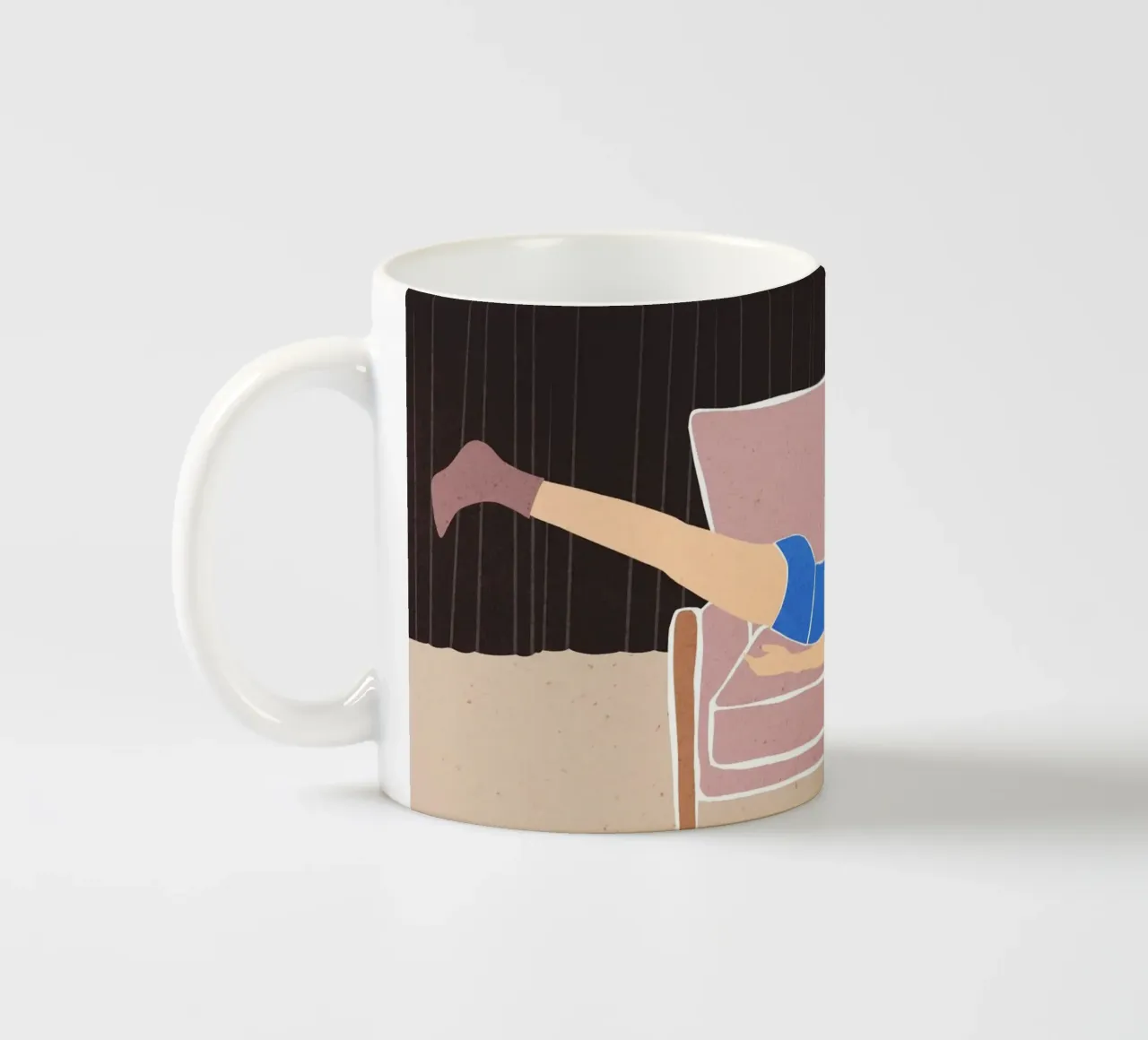 Donna pigra sul divano Bujaboom tazza in ceramica da bujaboom