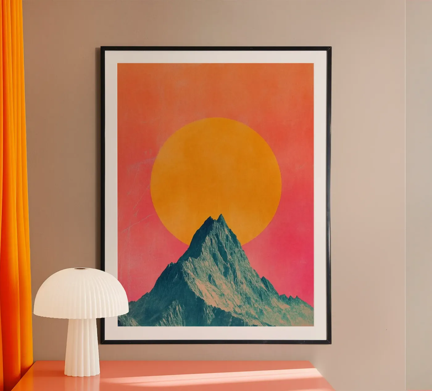 mountain with sunset poster da juli