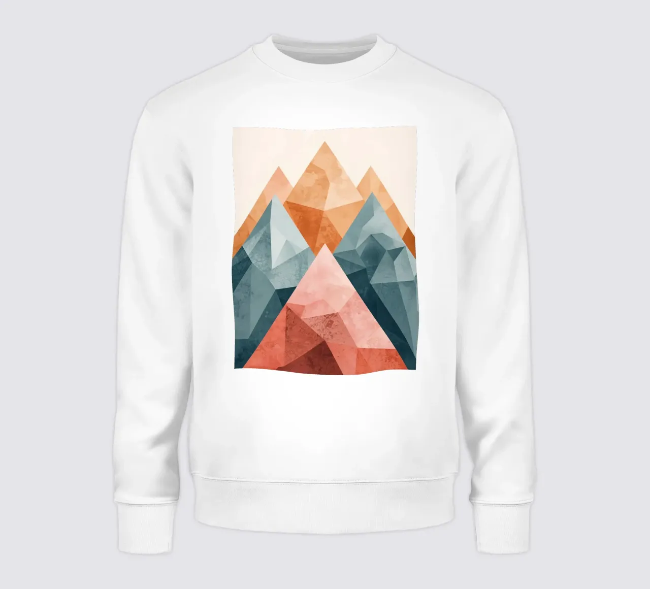 Paesaggio geometrico di montagna con sfaccettature strutturate felpa da DesignDoodle