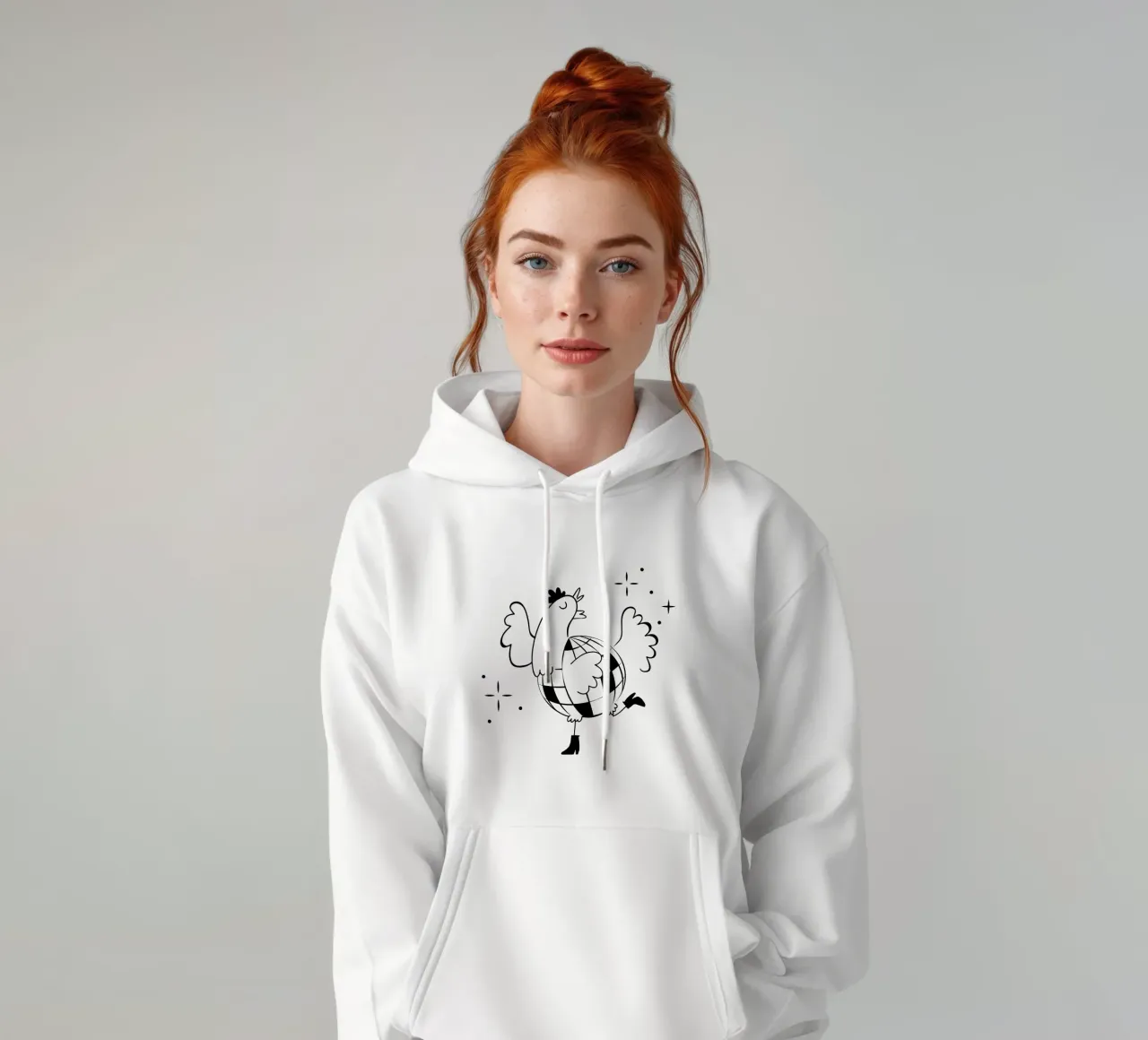 La poule a facette noir felpa con cappuccio da alice