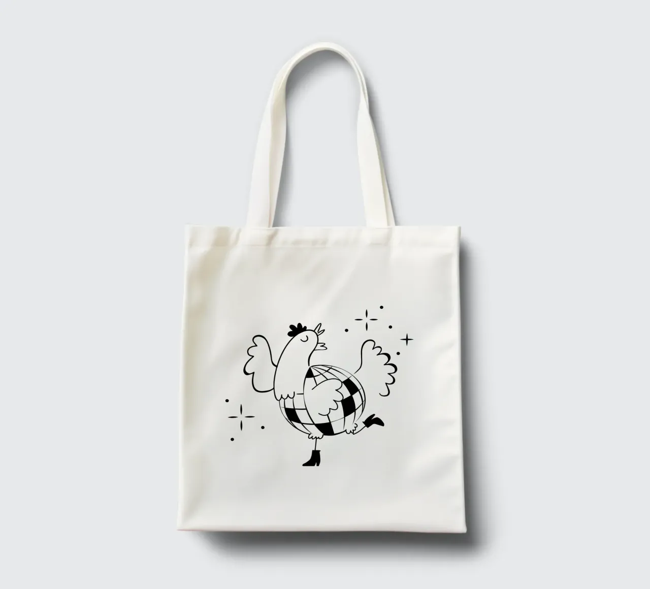 La poule a facette noir borsa in juta da alice