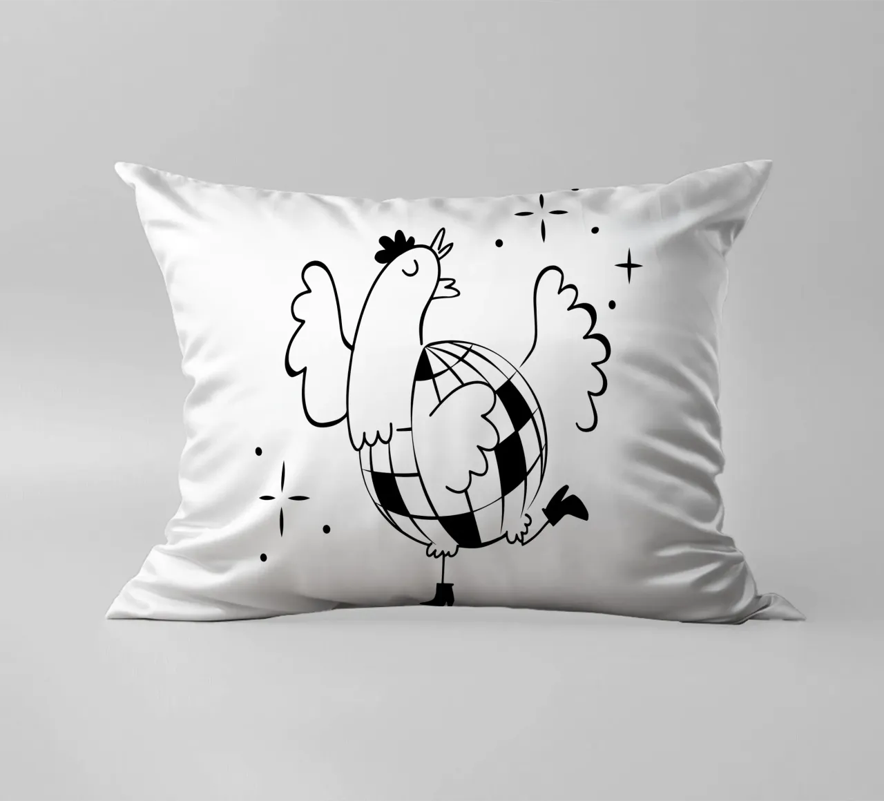 La poule a facette noir cuscino da alice