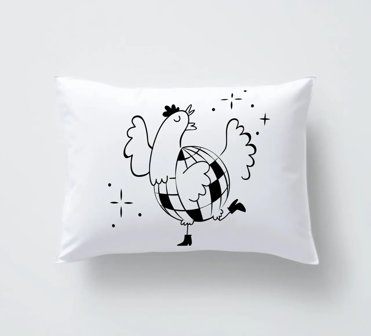 La poule a facette noir cuscino da alice