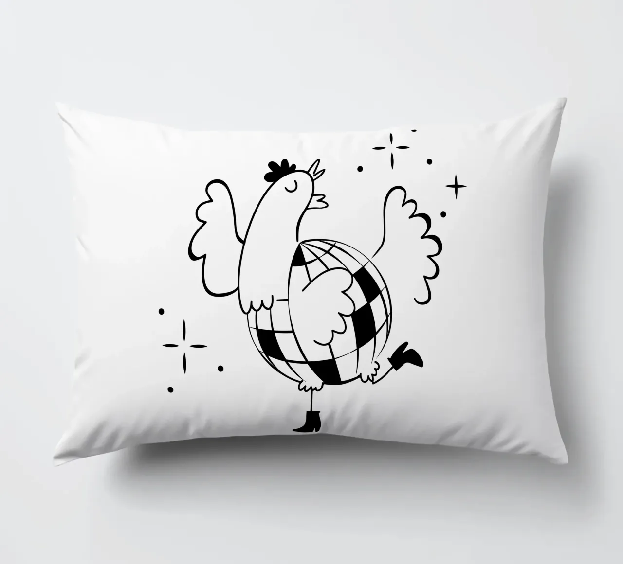 La poule a facette noir cuscino da alice
