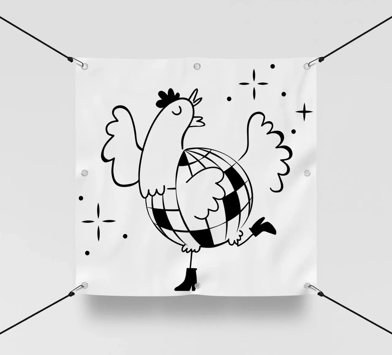 La poule a facette noir telo in pvc da alice