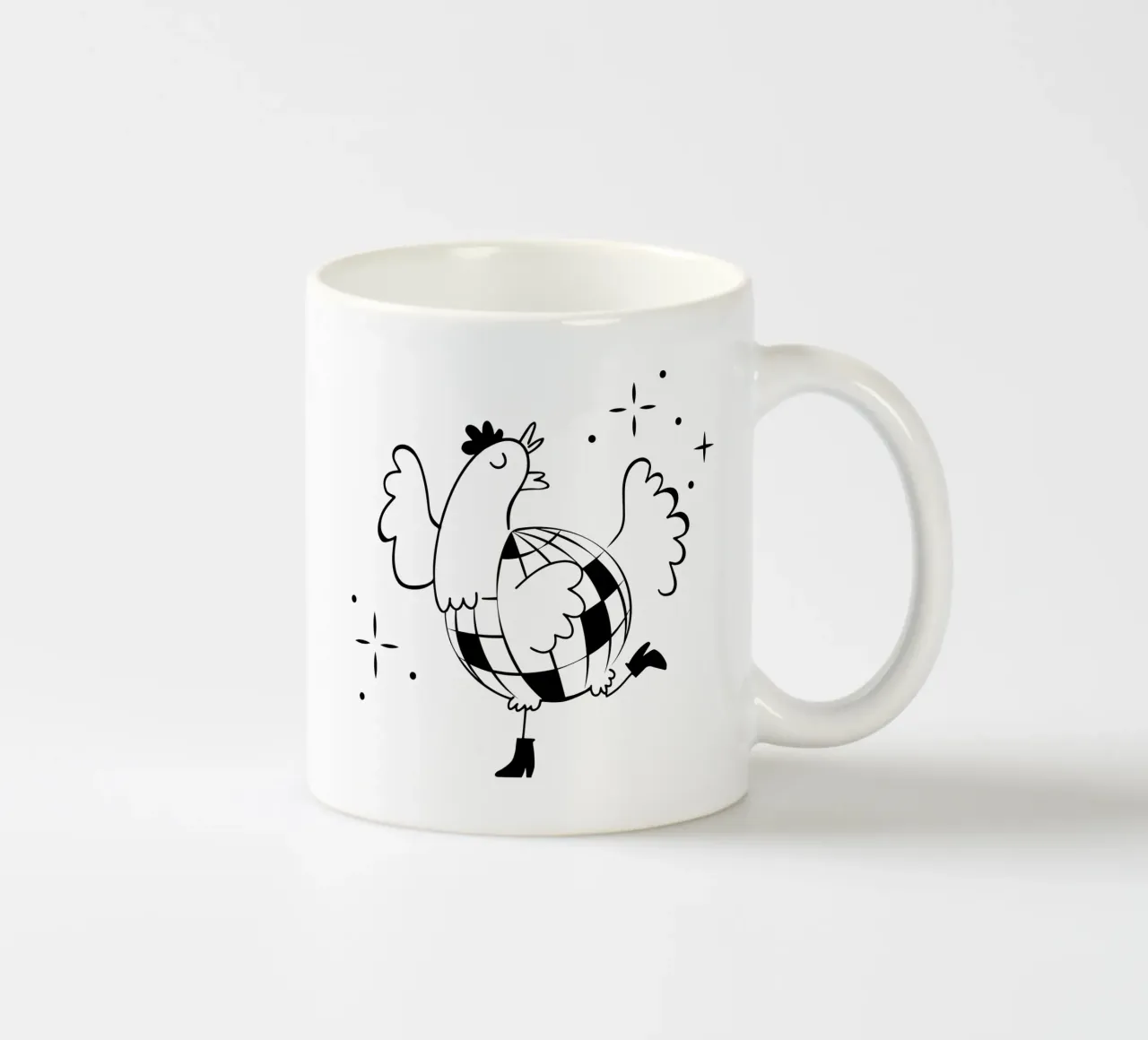 La poule a facette noir tazza in ceramica da alice