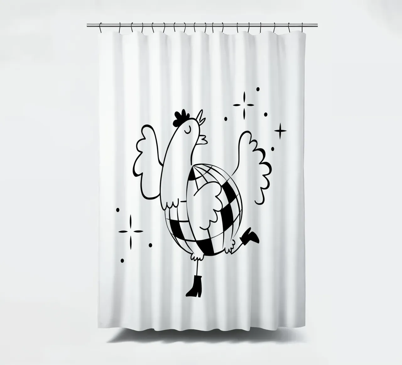 La poule a facette noir tenda da doccia da alice