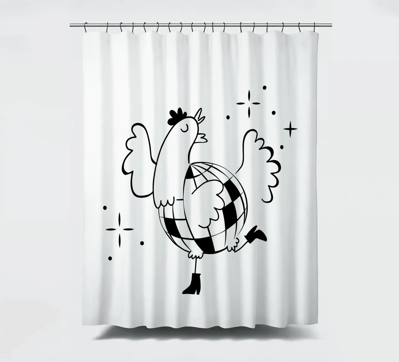La poule a facette noir tenda da doccia da alice