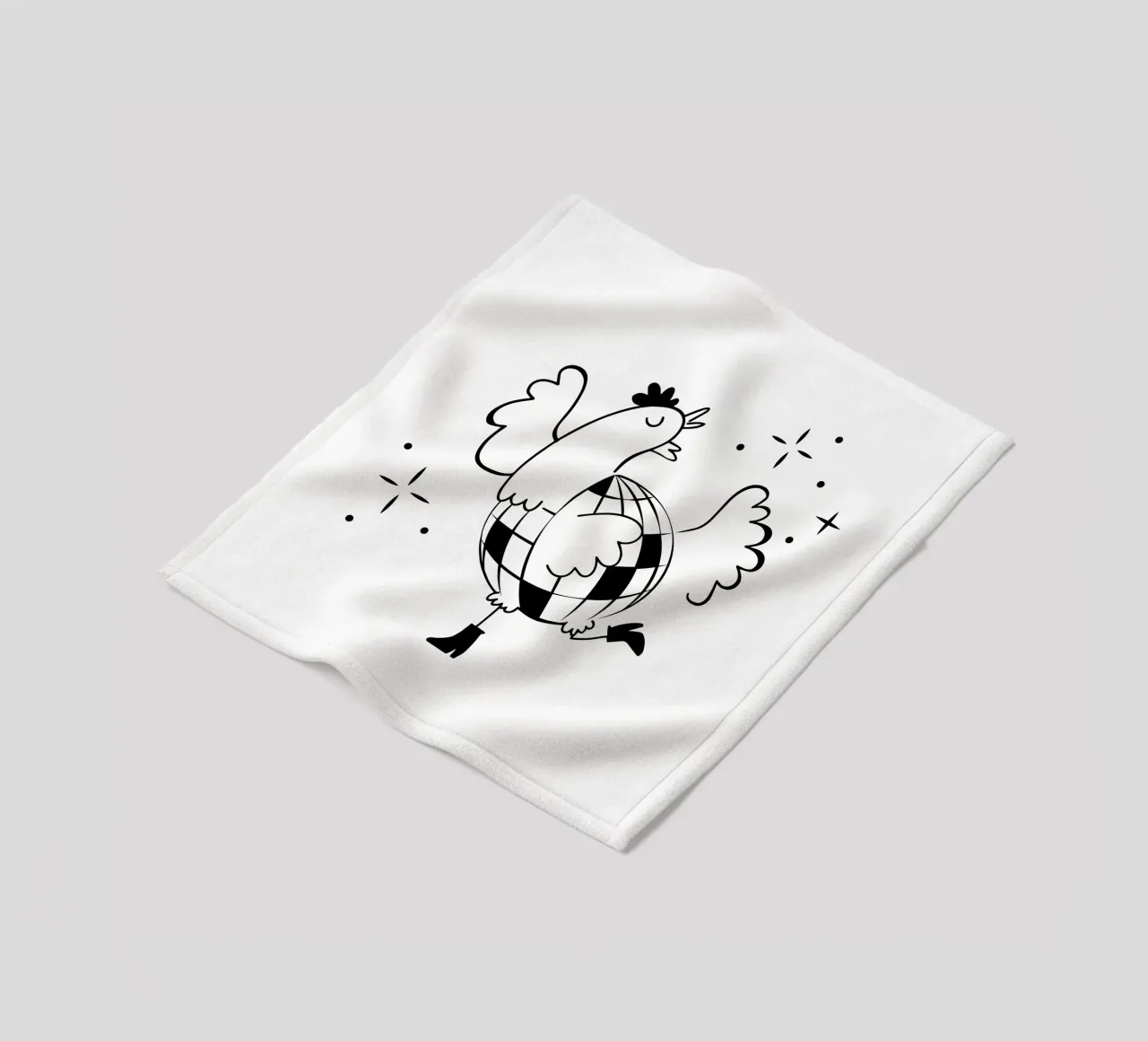 La poule a facette noir coperta in pile da alice