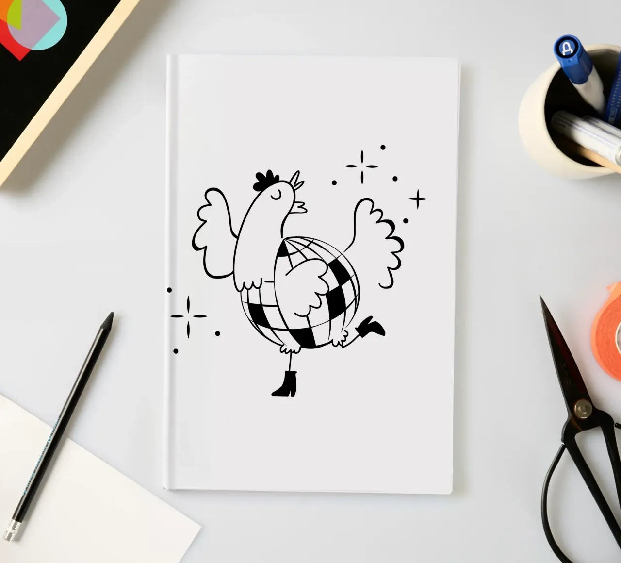 La poule a facette noir notebook by alice