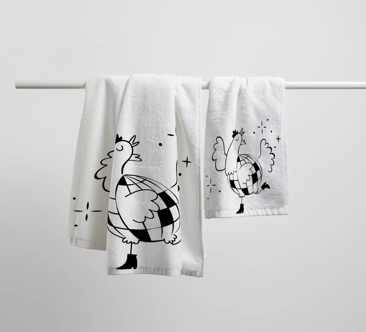 La poule a facette noir asciugamano da bagno da alice