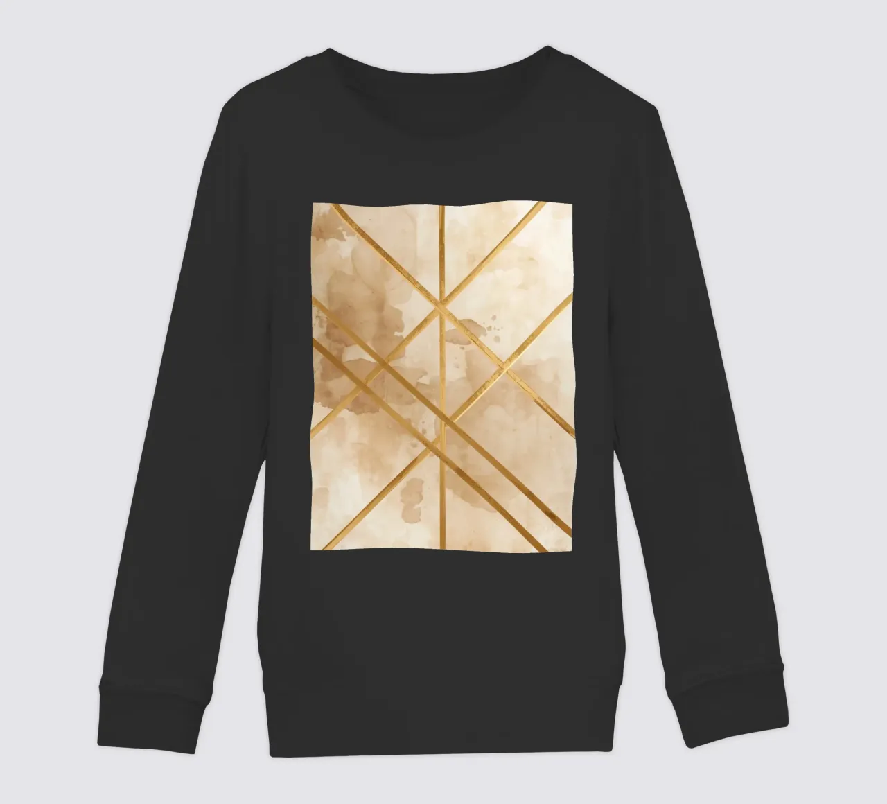 Gold Geometric Pattern on Textured Brown Background felpa bambino da DesignDoodle