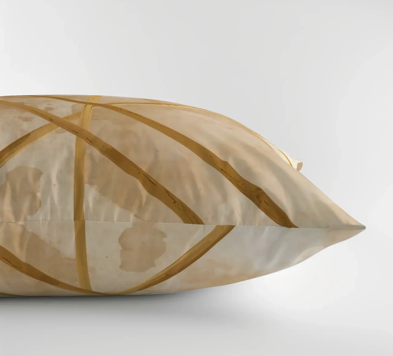 Gold Geometric Pattern on Textured Brown Background cuscino da DesignDoodle