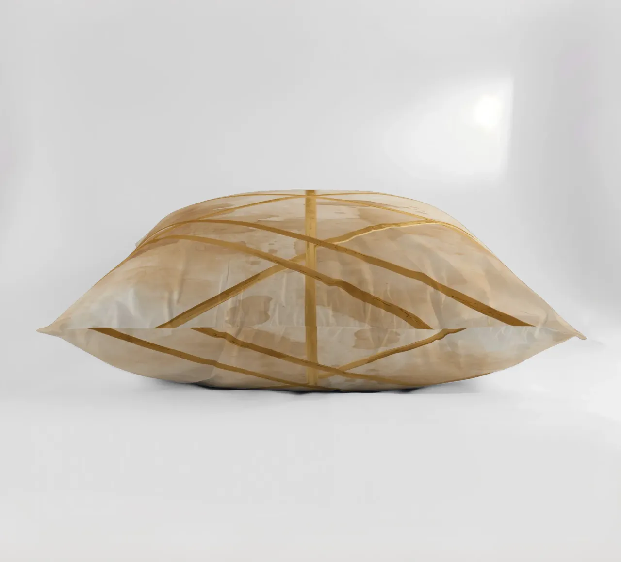 Gold Geometric Pattern on Textured Brown Background cuscino da DesignDoodle