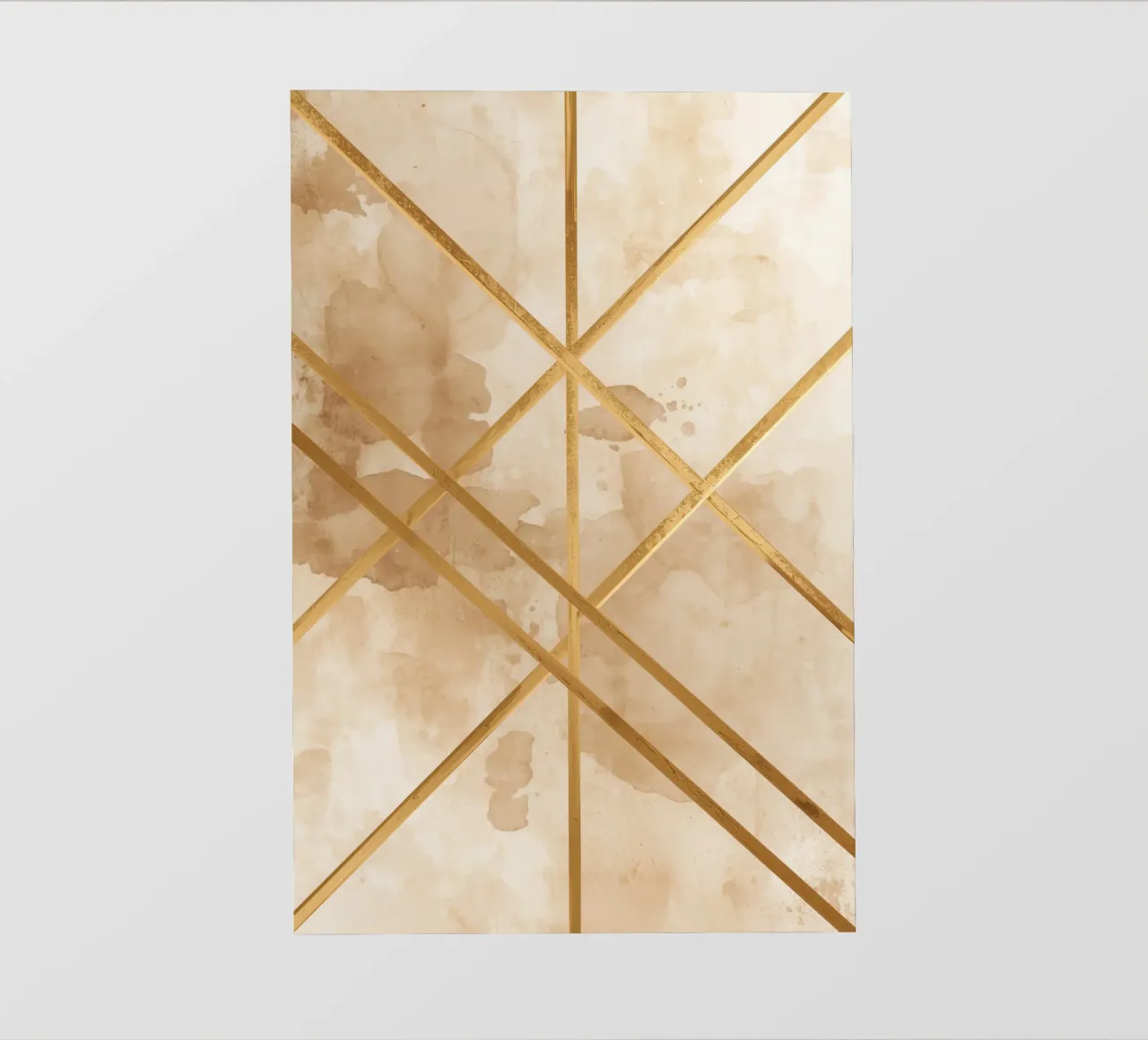 Gold Geometric Pattern on Textured Brown Background pellicola backlit da DesignDoodle