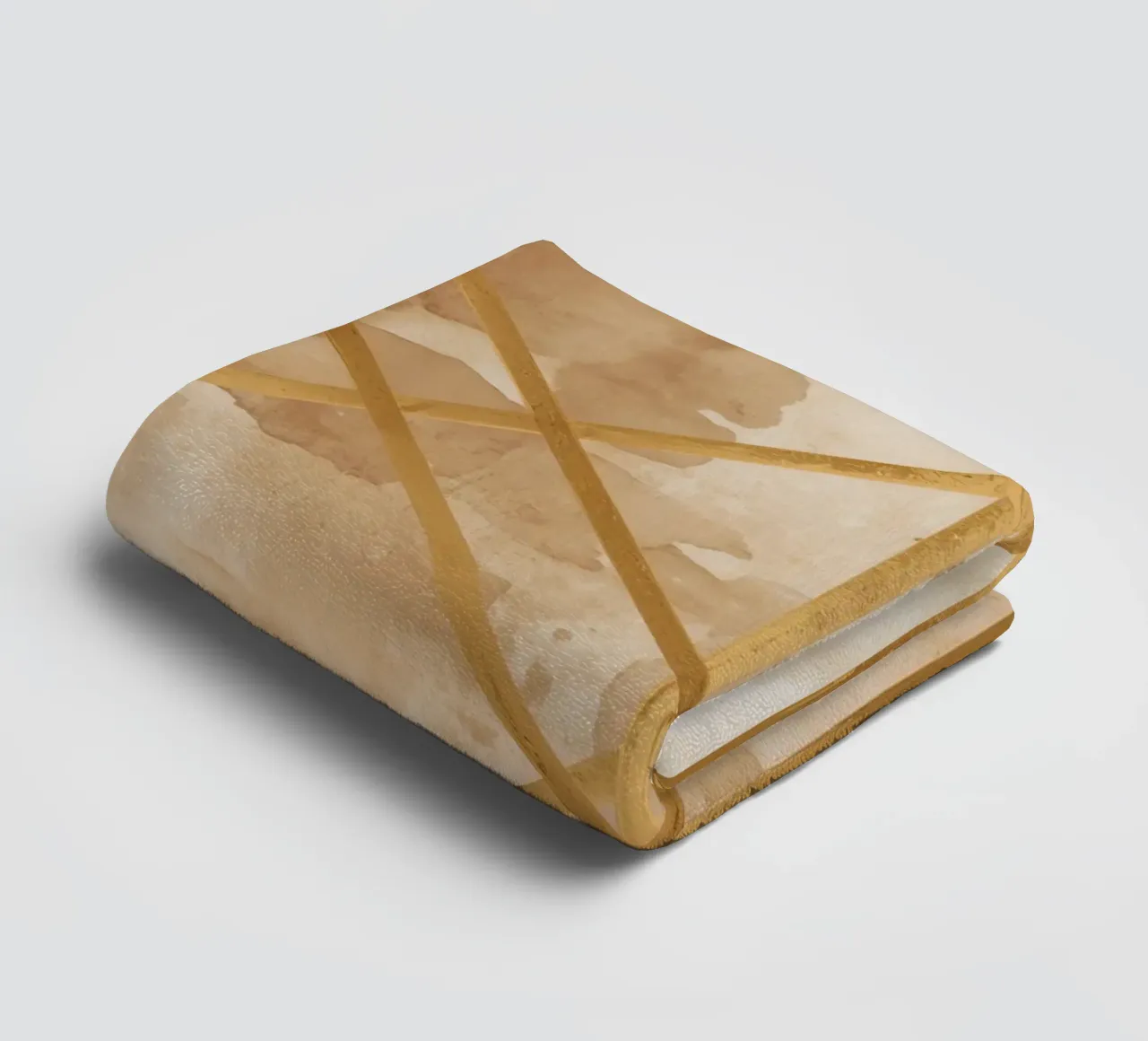 Gold Geometric Pattern on Textured Brown Background asciugamano da bagno da DesignDoodle