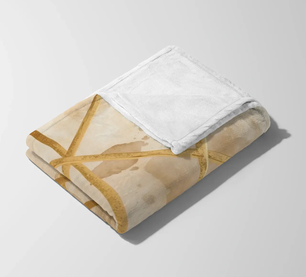 Gold Geometric Pattern on Textured Brown Background coperta in pile da DesignDoodle