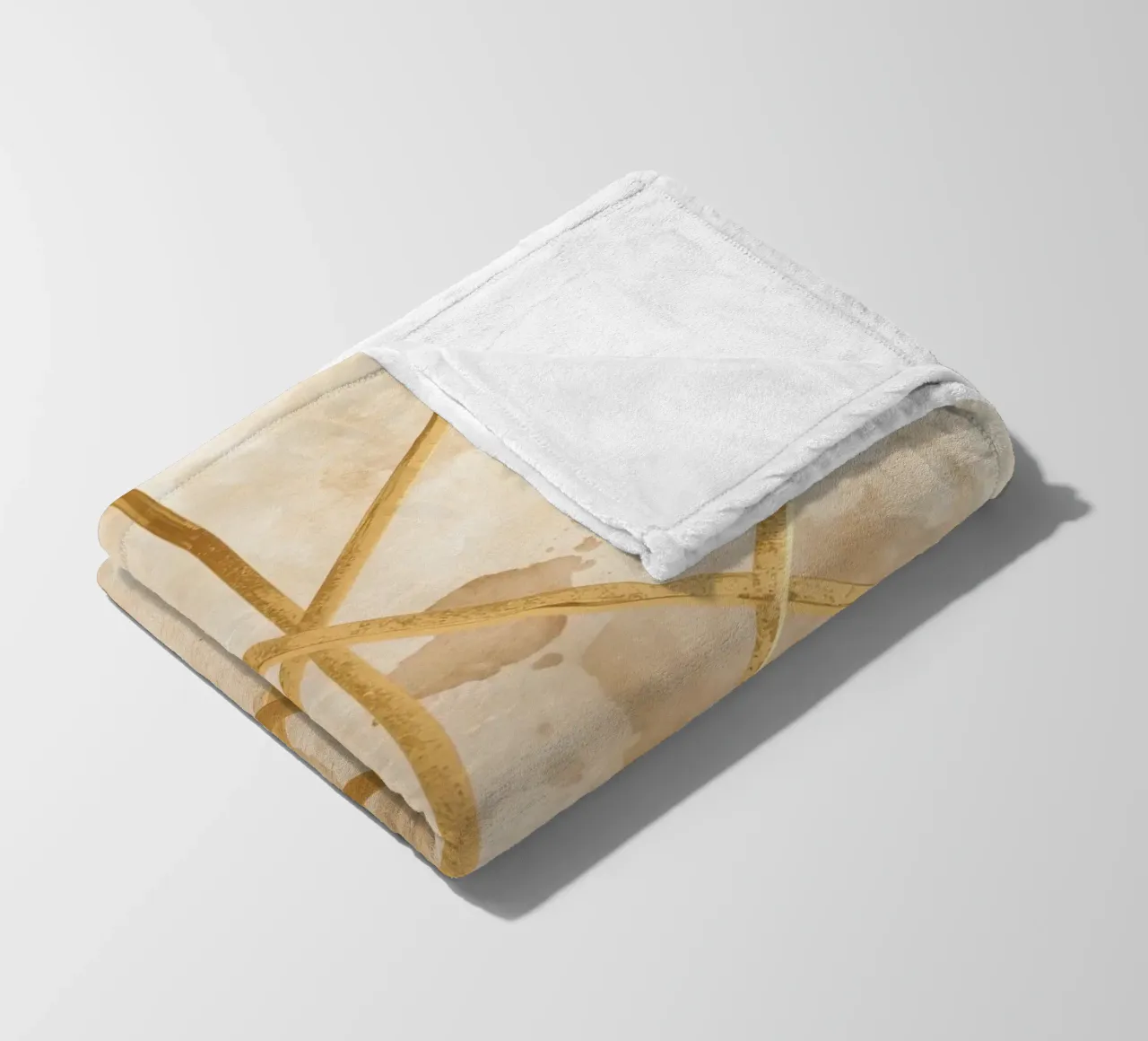 Gold Geometric Pattern on Textured Brown Background coperta in pile da DesignDoodle