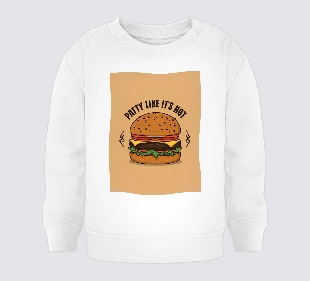 Hamburger "Patty Like It's Hot" (come se fosse caldo) felpa neonato da DesignDoodle