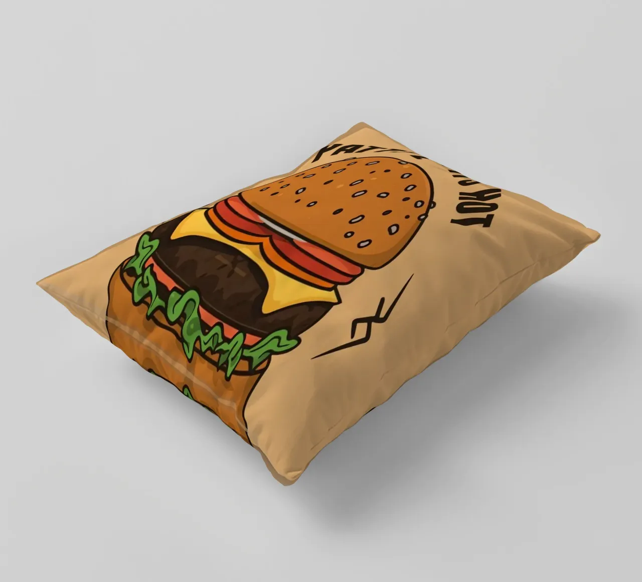 Hamburger "Patty Like It's Hot" (come se fosse caldo) cuscino da DesignDoodle