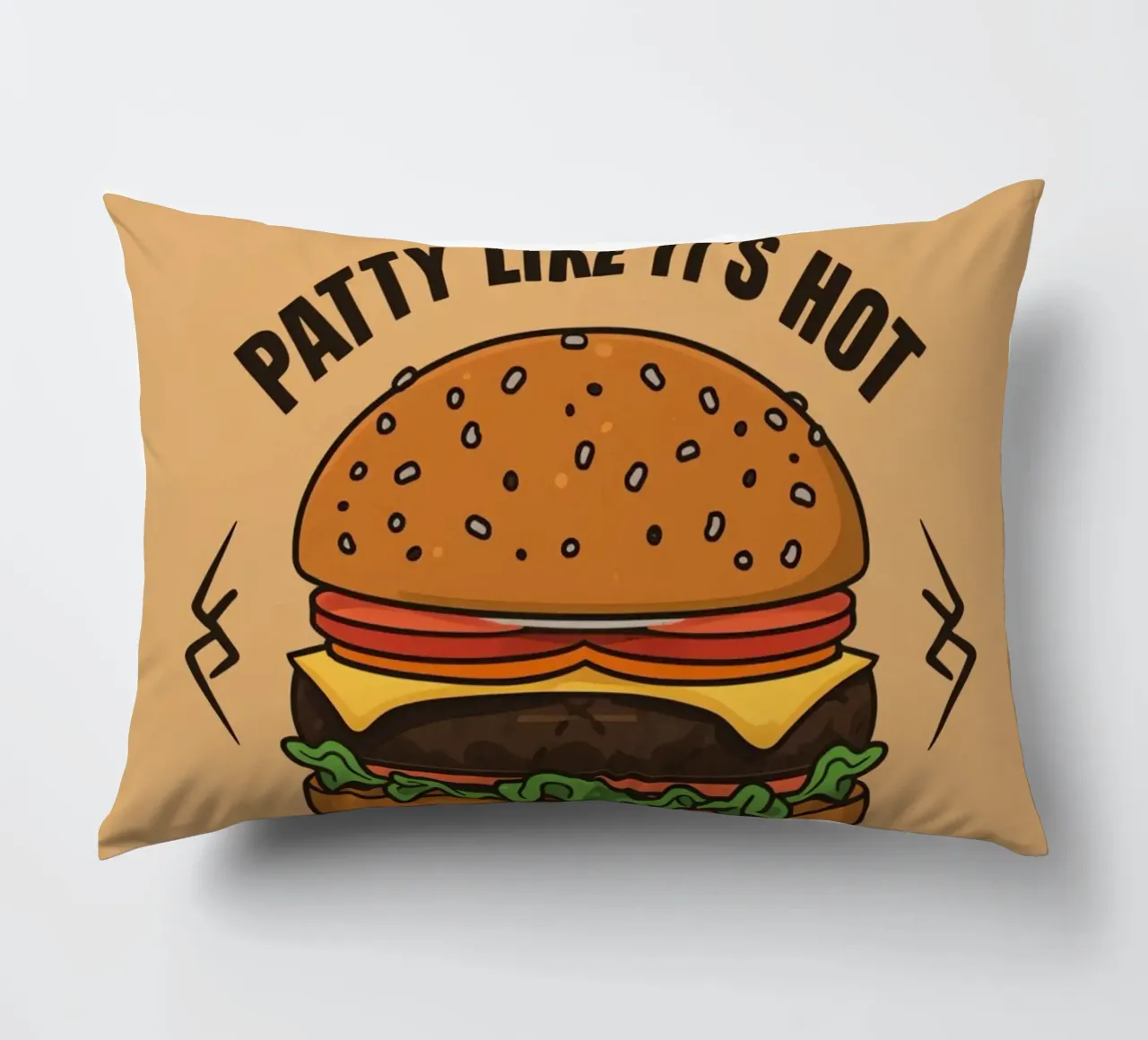 Hamburger "Patty Like It's Hot" (come se fosse caldo) cuscino da DesignDoodle