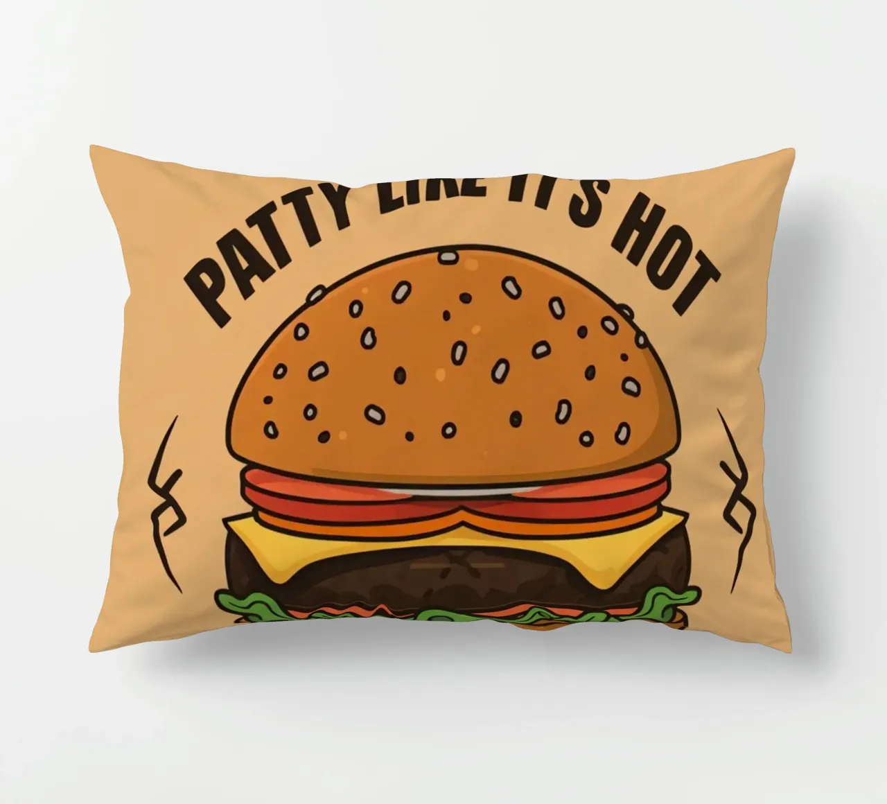 Hamburger "Patty Like It's Hot" (come se fosse caldo) cuscino da DesignDoodle
