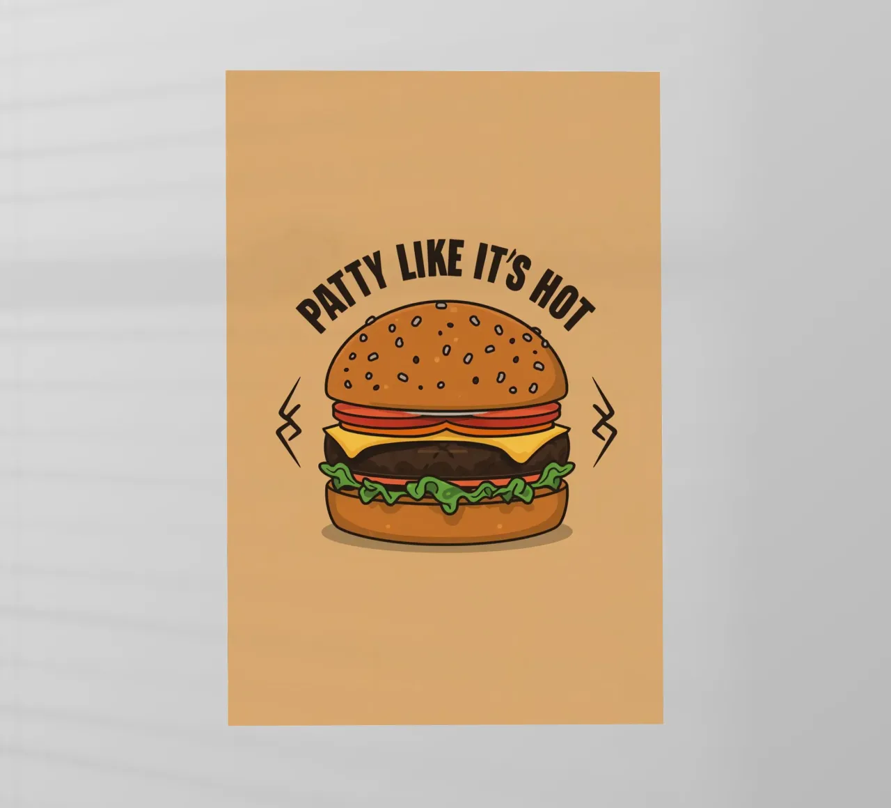 Hamburger "Patty Like It's Hot" (come se fosse caldo) pellicola backlit da DesignDoodle