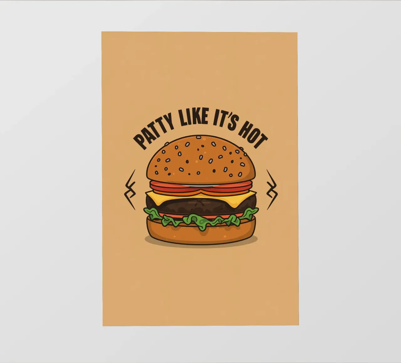 Hamburger "Patty Like It's Hot" (come se fosse caldo) telo in pvc da DesignDoodle