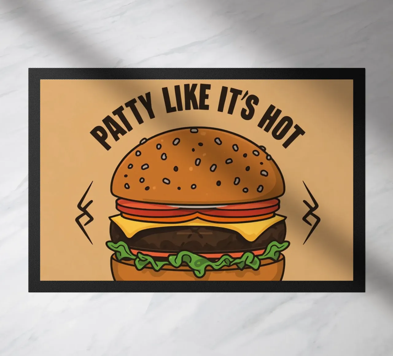 Hamburger "Patty Like It's Hot" (come se fosse caldo) zerbino da DesignDoodle