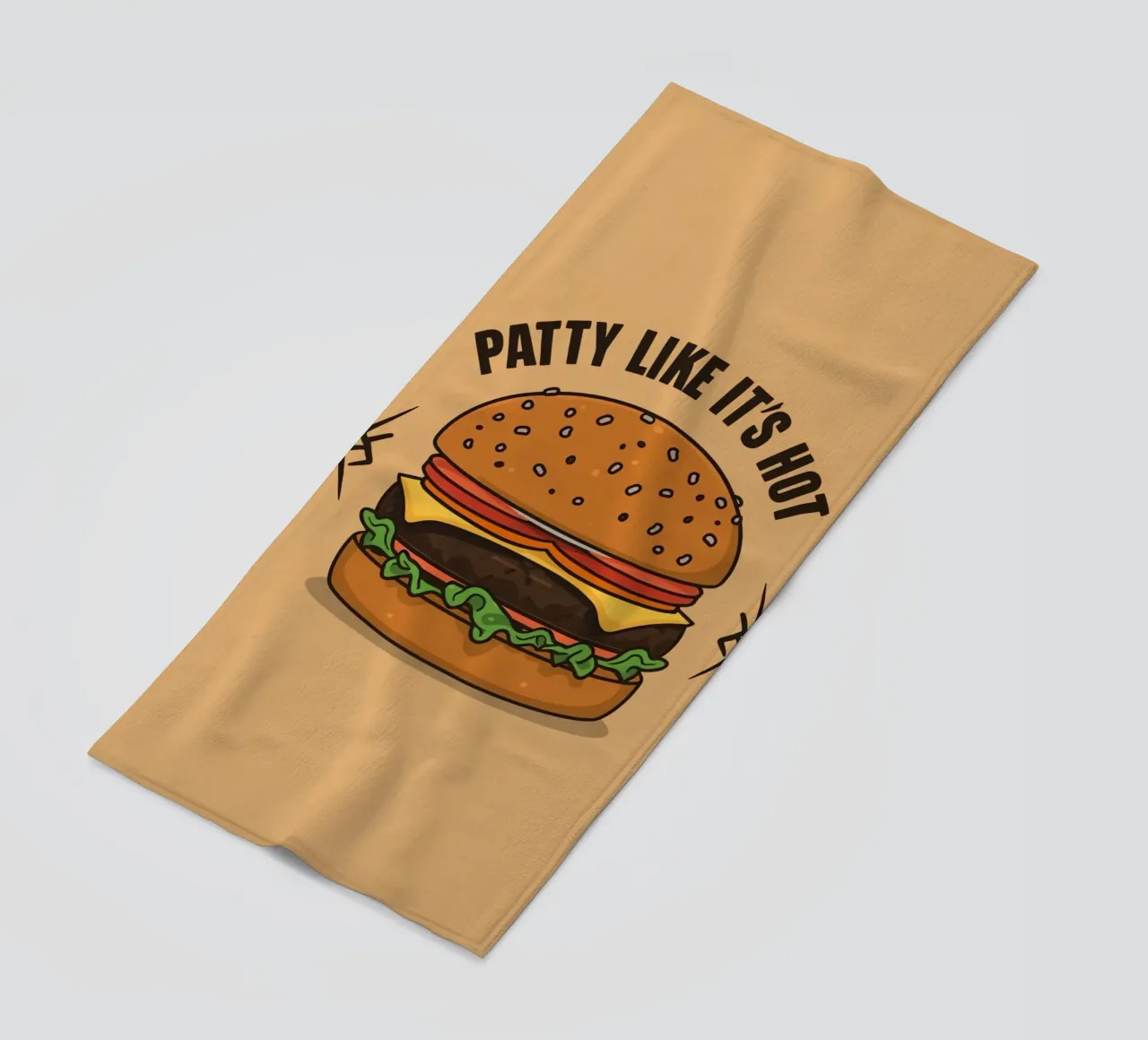 Hamburger "Patty Like It's Hot" (come se fosse caldo) telo mare da DesignDoodle
