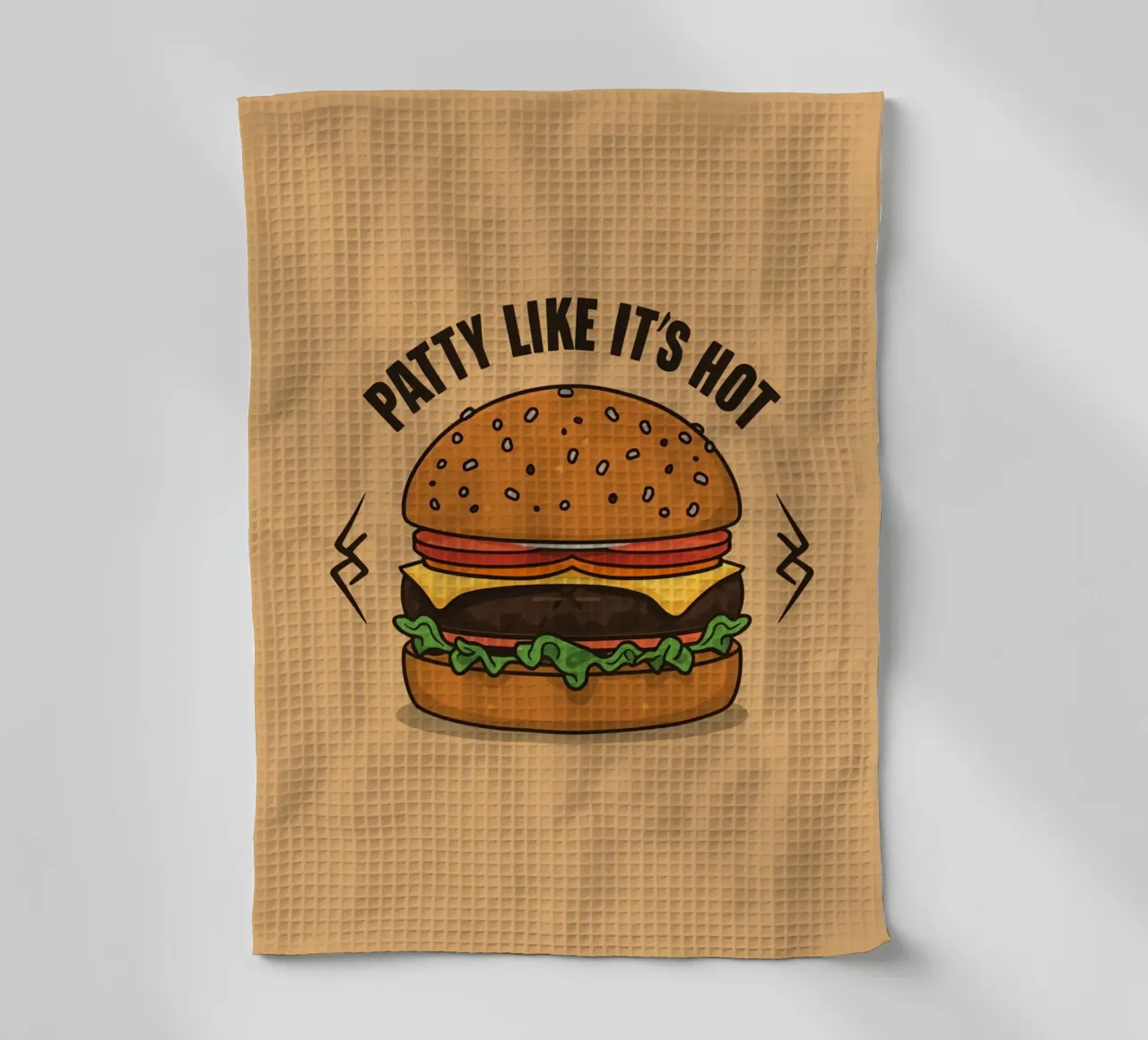 Hamburger "Patty Like It's Hot" (Patty comme c'est chaud) torchon de DesignDoodle