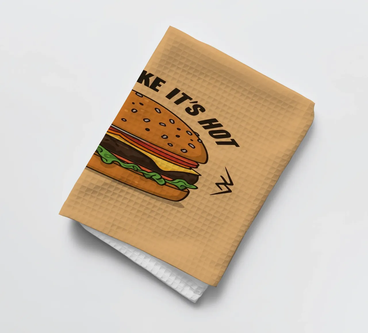 Hamburger "Patty Like It's Hot" (Patty comme c'est chaud) torchon de DesignDoodle