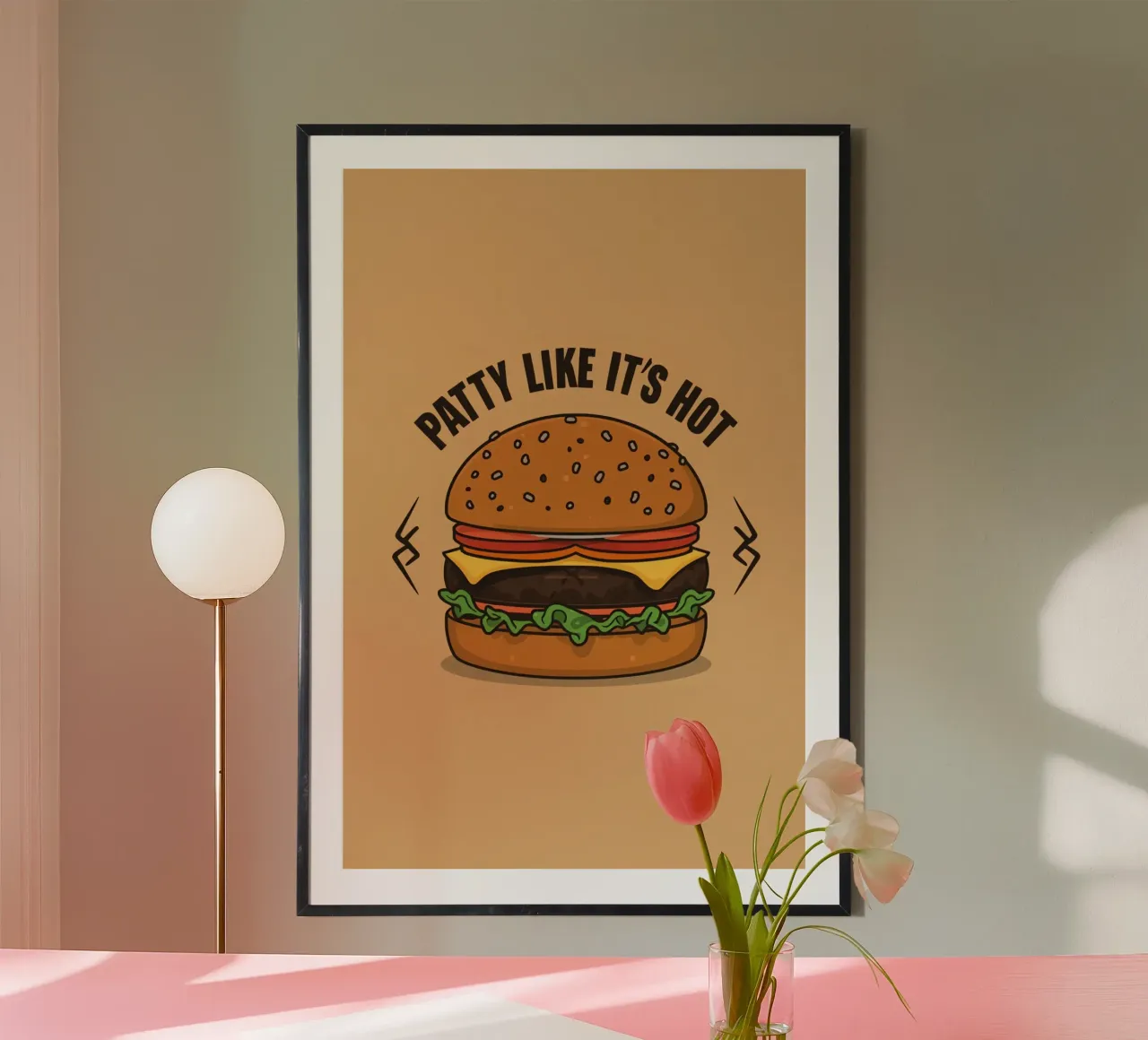 Hamburger "Patty Like It's Hot" (come se fosse caldo) carta hahnemühle da DesignDoodle