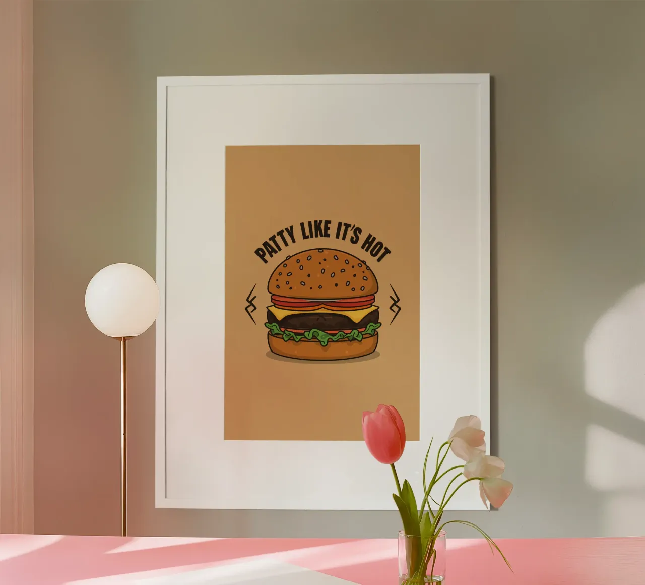 Hamburger "Patty Like It's Hot" (come se fosse caldo) carta hahnemühle da DesignDoodle