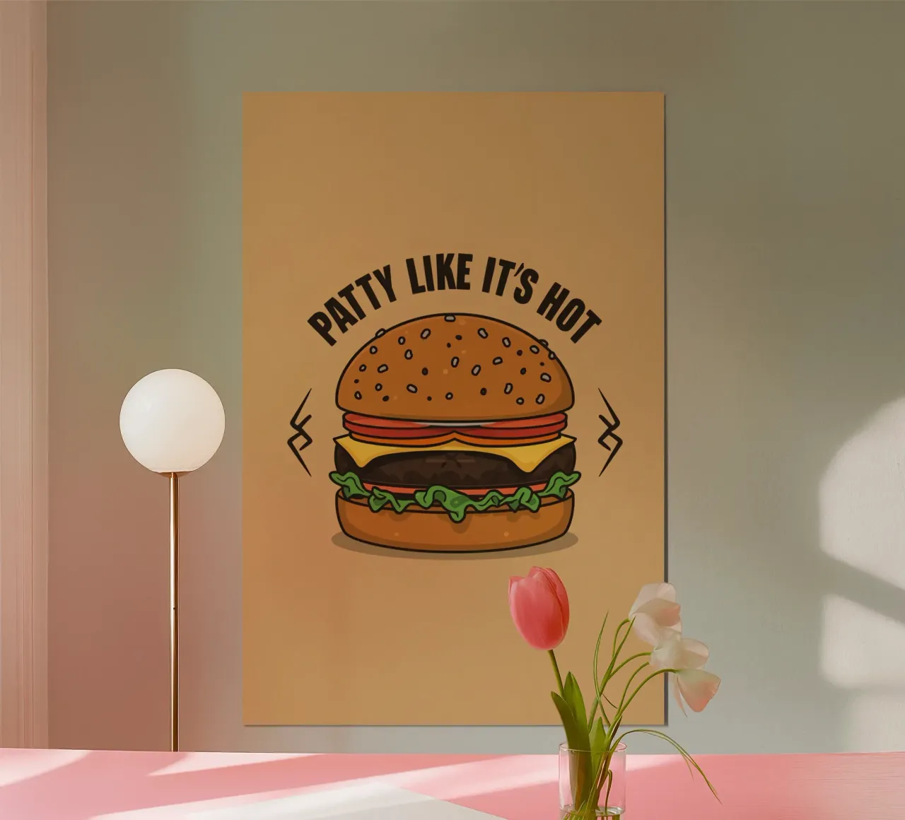 Hamburger "Patty Like It's Hot" (come se fosse caldo) carta hahnemühle da DesignDoodle