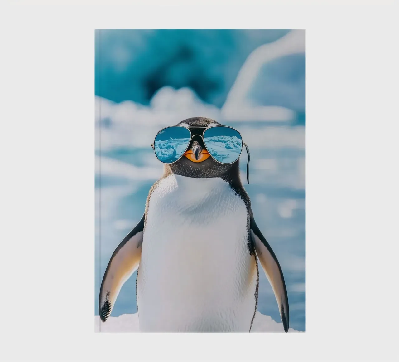 penguin with glasses notebook by marty