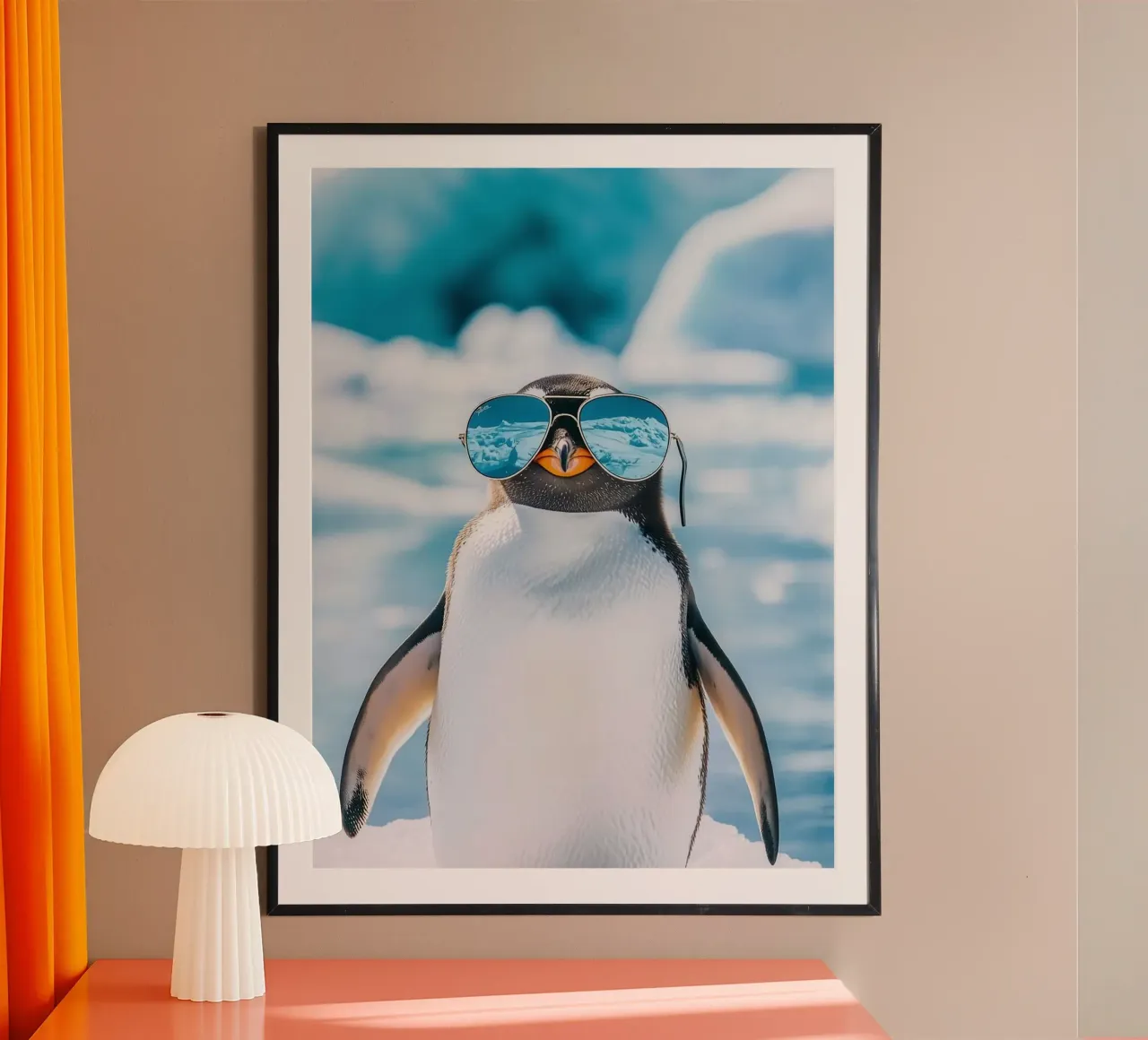 penguin with glasses poster da marty