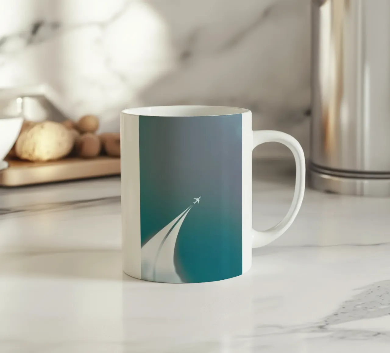 curve line plane taza de cerámica de marty