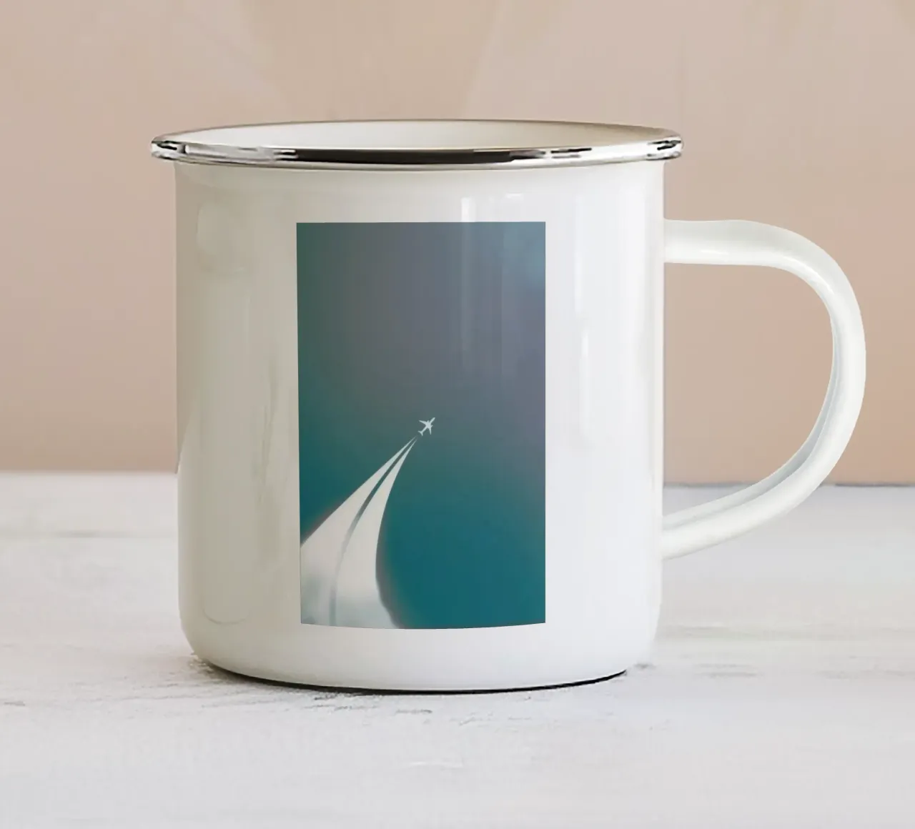 curve line plane mug en émail de marty