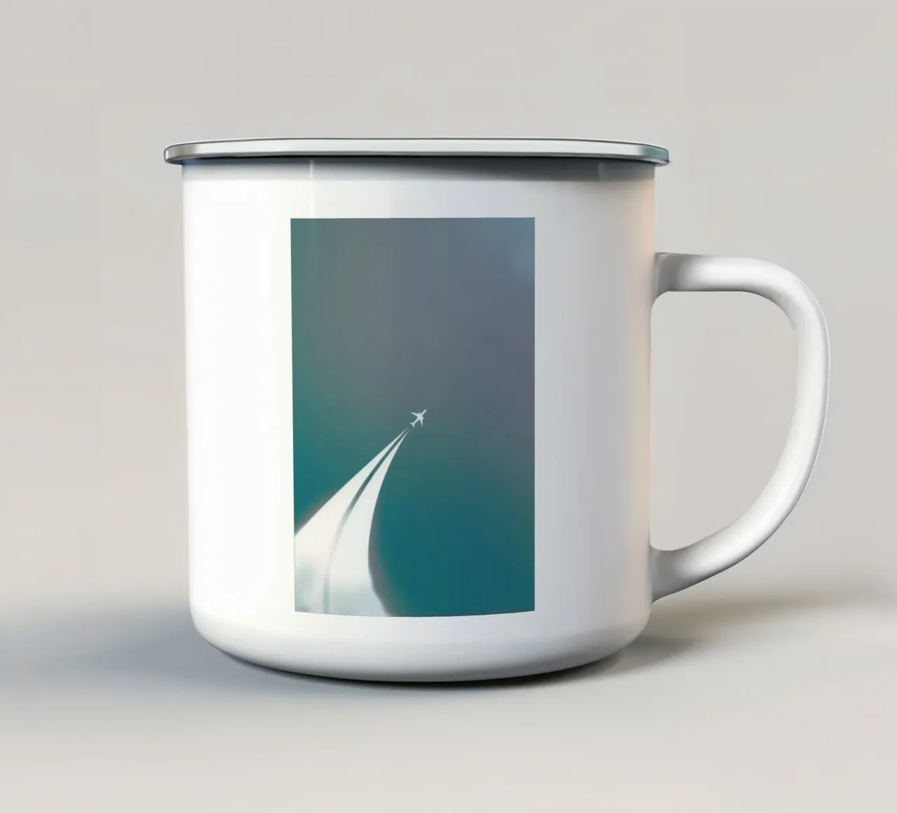 curve line plane mug en émail de marty
