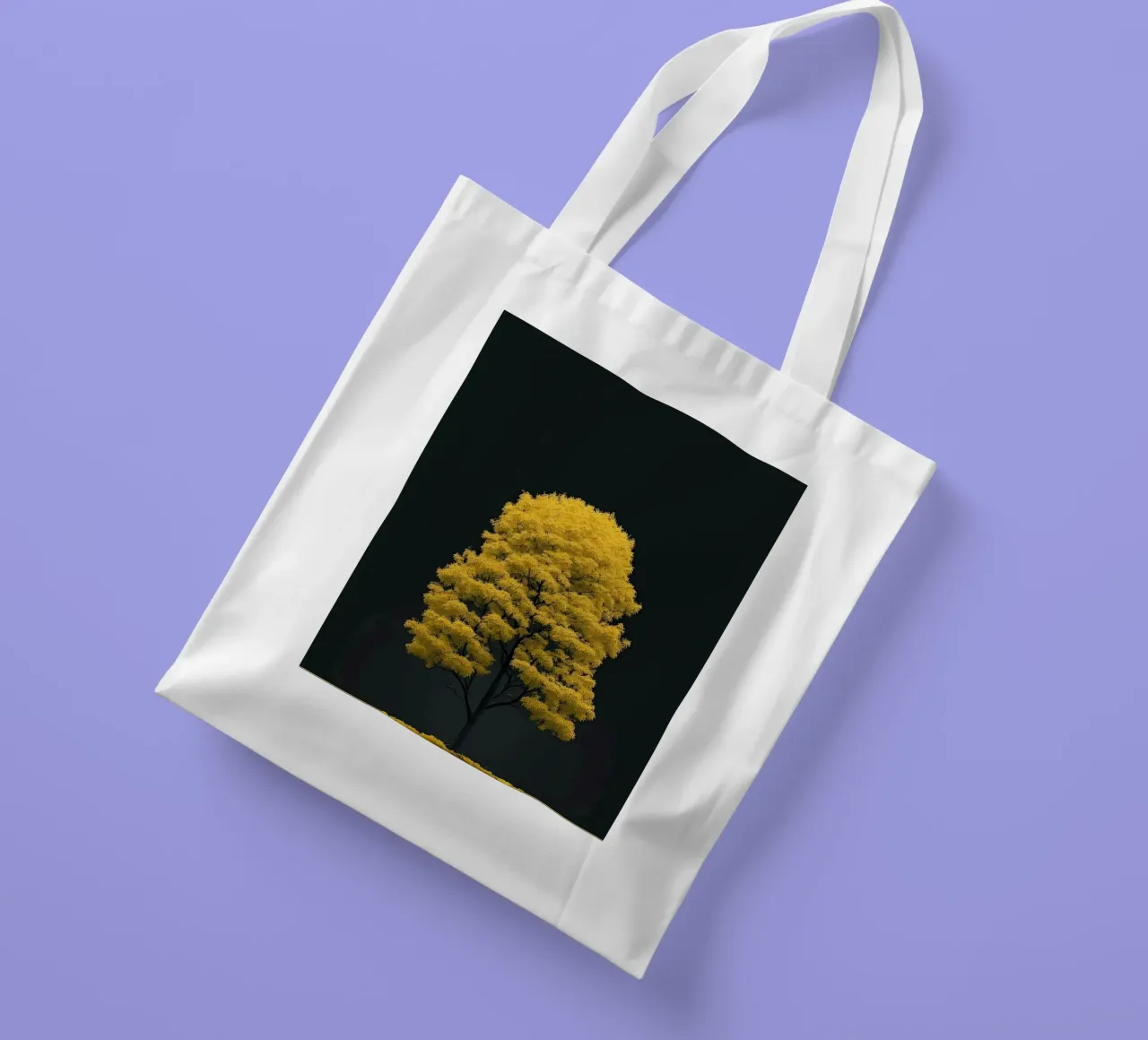 yellow tree in black shade borsa in juta da marty