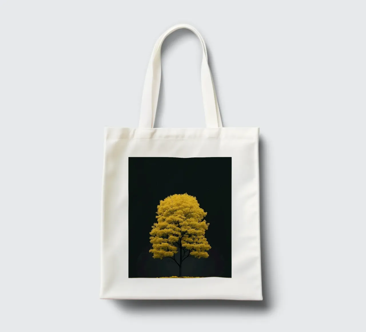yellow tree in black shade borsa in juta da marty