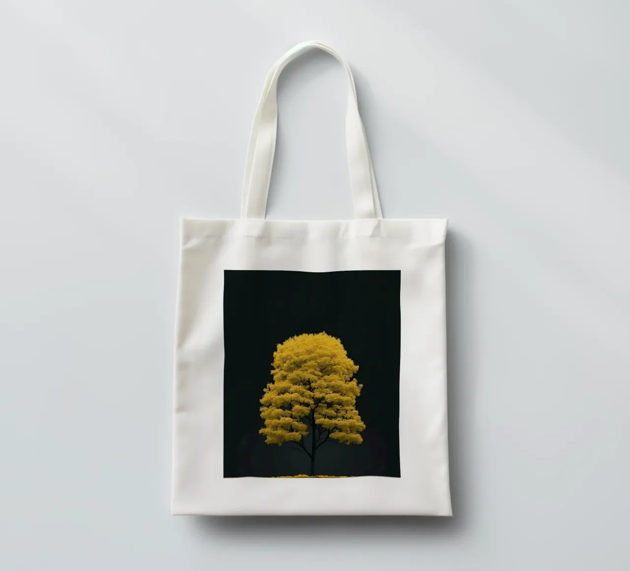 yellow tree in black shade borsa in juta da marty