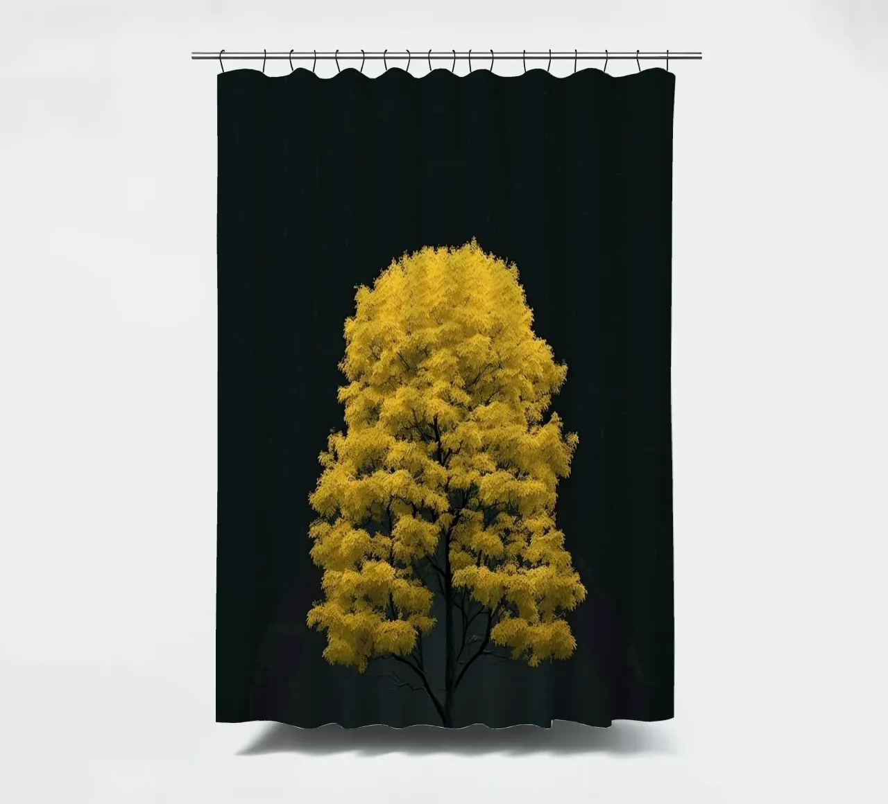 yellow tree in black shade tenda da doccia da marty