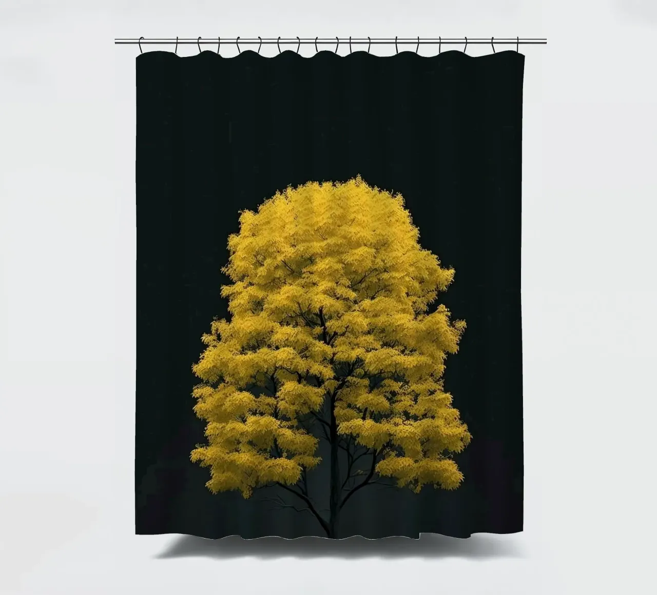 yellow tree in black shade tenda da doccia da marty