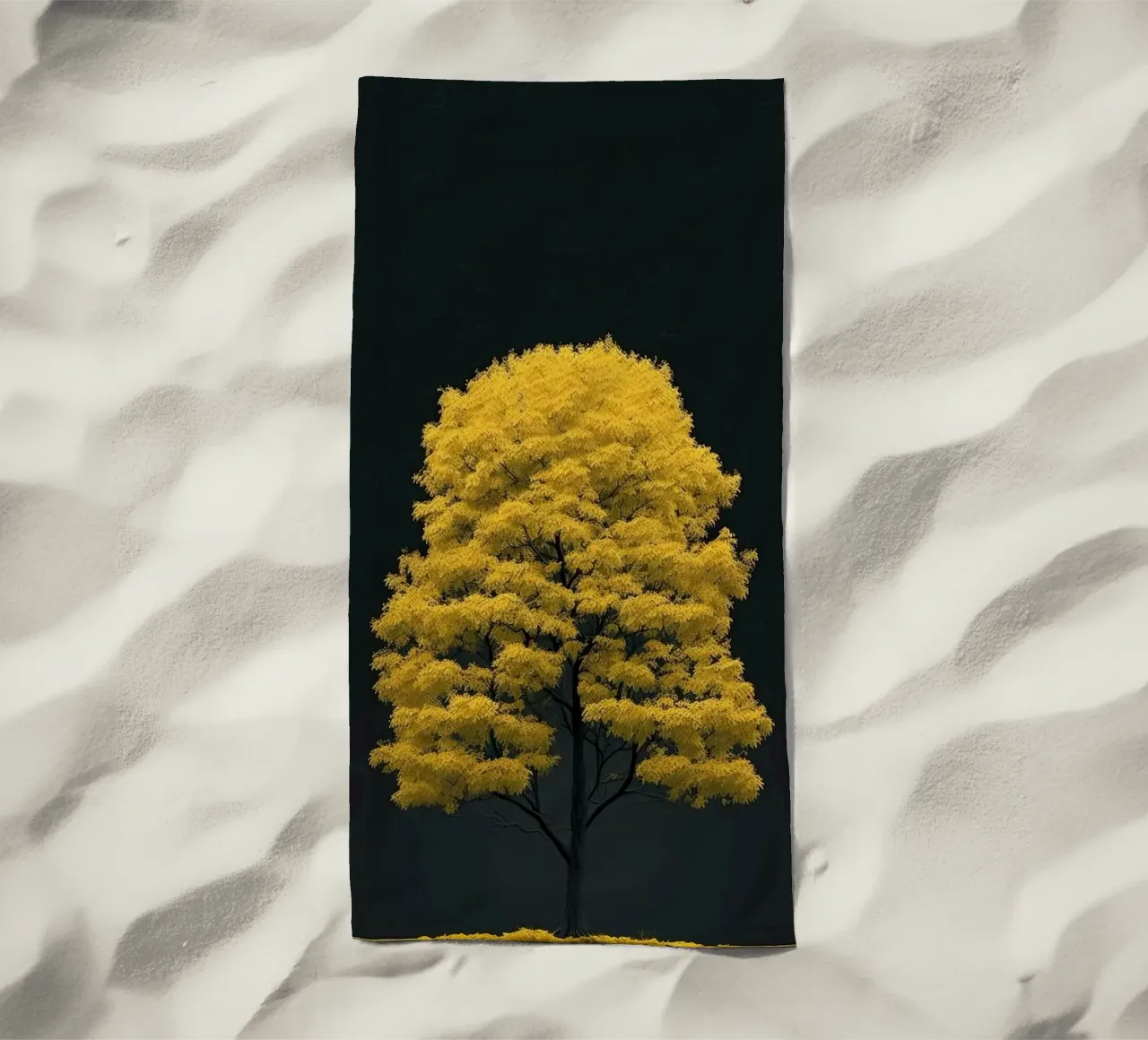 yellow tree in black shade telo mare da marty