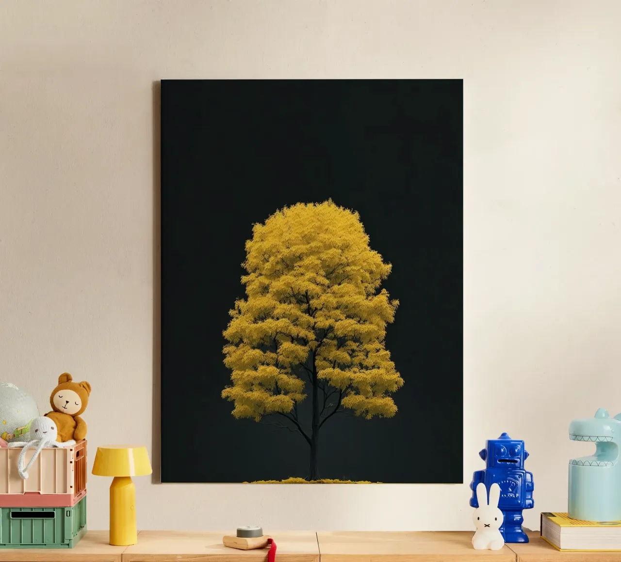 yellow tree in black shade tela da marty